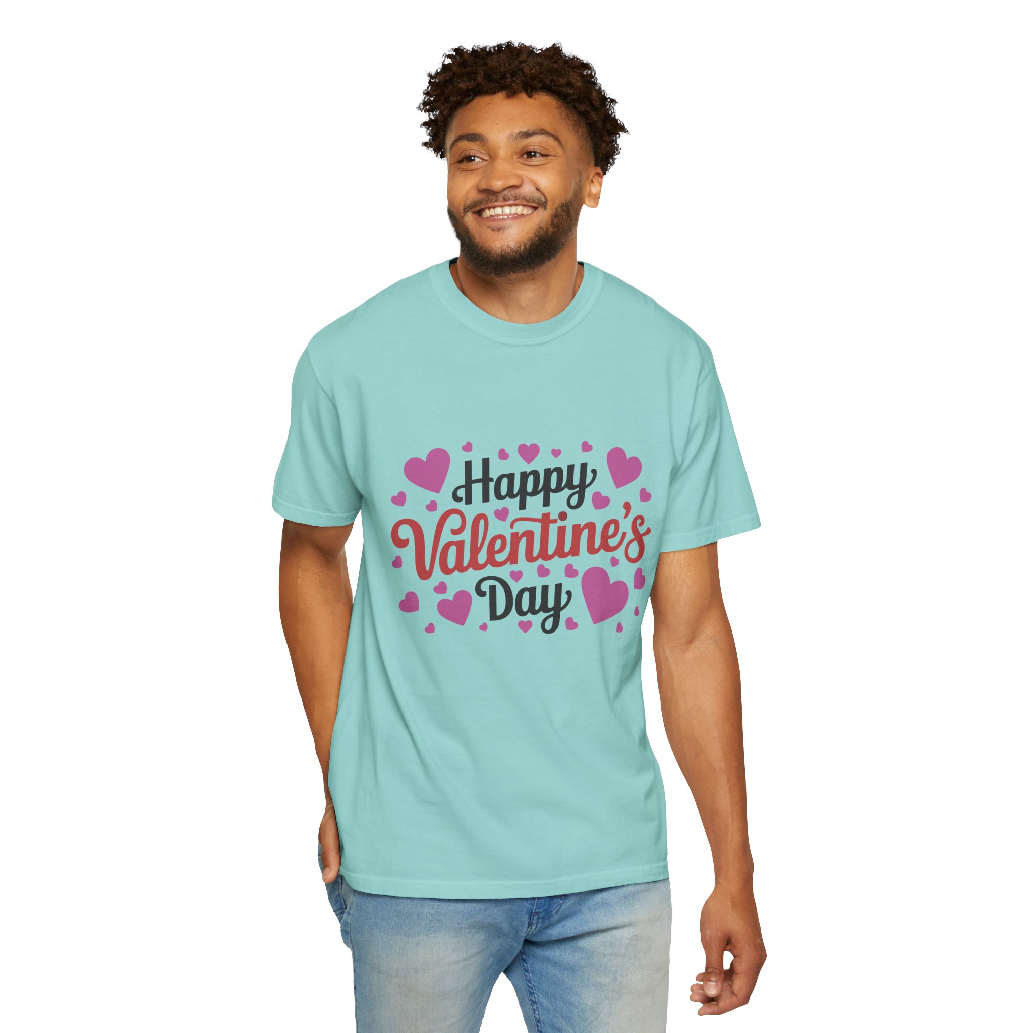 C - 8.17.Happy Valentine's Day Unisex Garment-Dyed T-shirt, Cute Valentine's Gift, Casual Love Tee, Couple's Matching Shirt. - Image 47