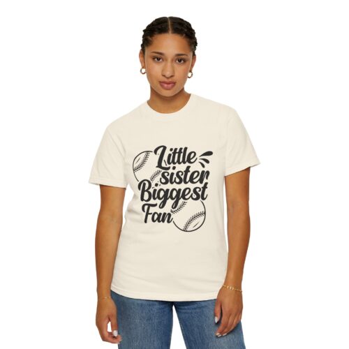 Cheerful Fan T-Shirt for Little Sisters, Baseball Enthusiast Gift, Sports Fan Apparel, Unisex Casual Wear, Soft Cotton Tee. - Image 5