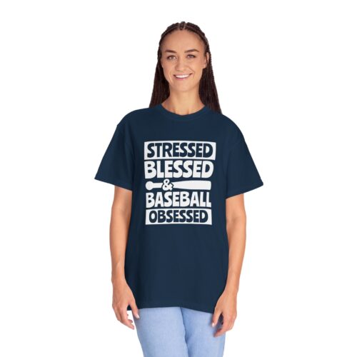 Baseball Obsession Tee, Stressed Blessed Baseball Shirt, Unisex Sportswear, Gifts for Baseball Fans, Casual Everyday Wear. - Image 44