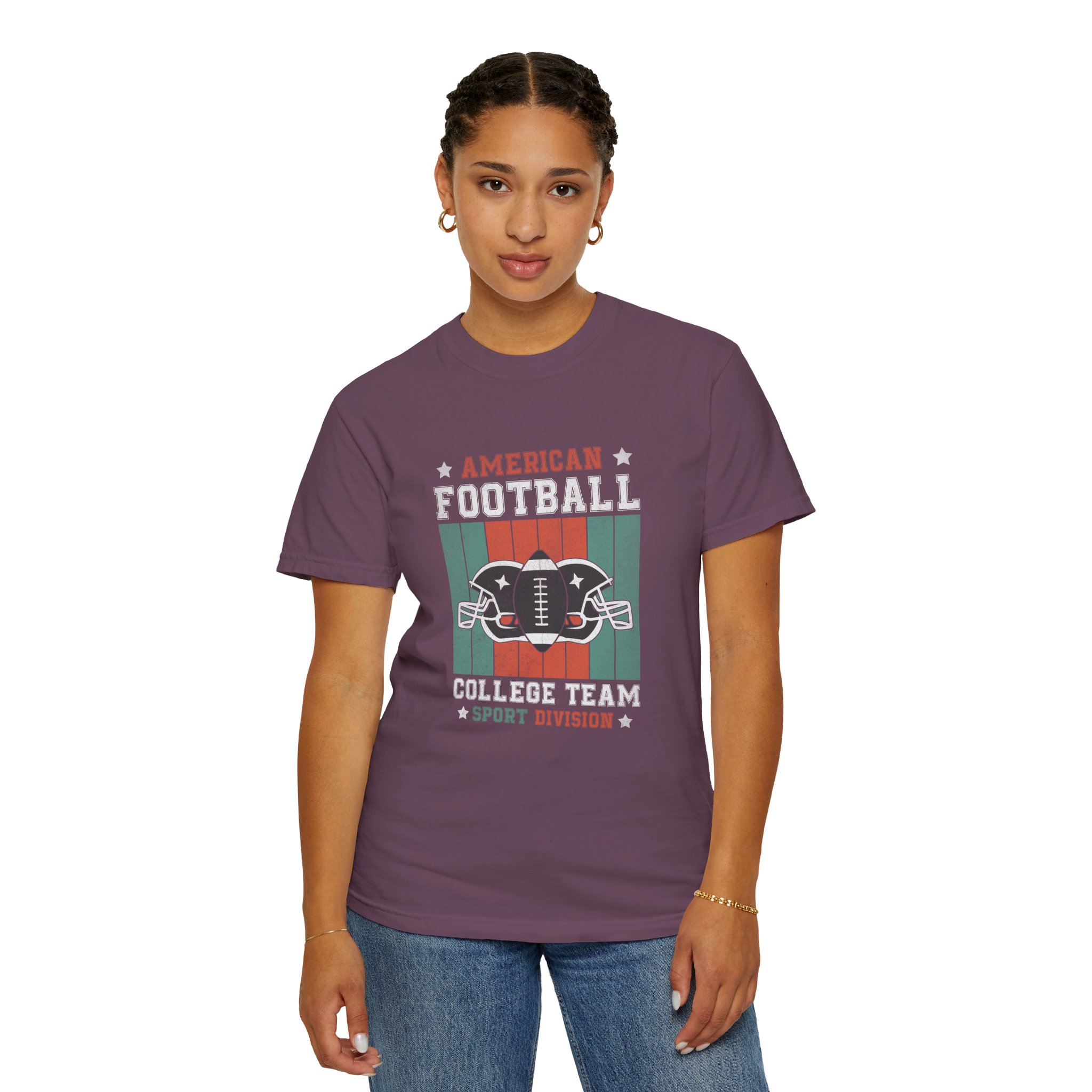 American Football College Team Unisex Garment-Dyed T-Shirt, Sports Fan Tee, Game Day Shirt, Gift for Football Lovers. - Image 21