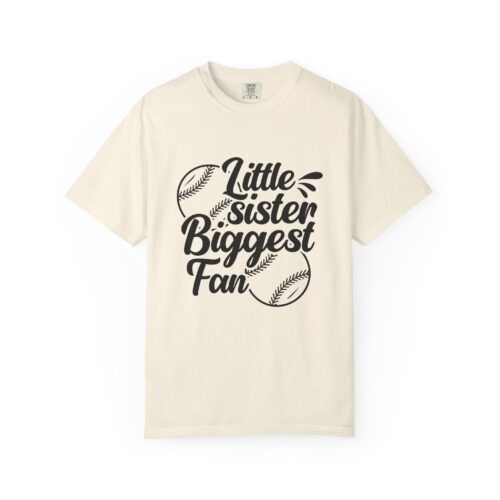 Cheerful Fan T-Shirt for Little Sisters, Baseball Enthusiast Gift, Sports Fan Apparel, Unisex Casual Wear, Soft Cotton Tee. - Image 1