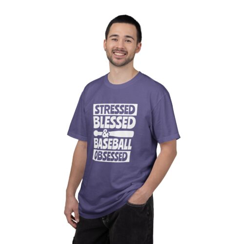 Baseball Obsession Tee, Stressed Blessed Baseball Shirt, Unisex Sportswear, Gifts for Baseball Fans, Casual Everyday Wear. - Image 51