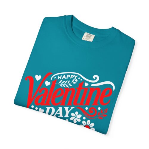 Valentine's Day T‑Shirt - "Happy Valentine Day" Retro Floral Design. - Image 18