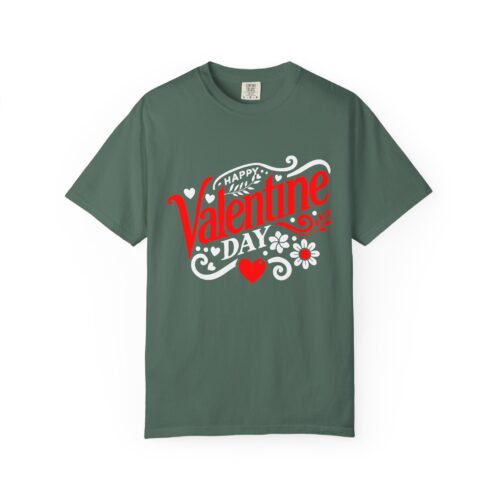 Valentine's Day T‑Shirt - "Happy Valentine Day" Retro Floral Design. - Image 9