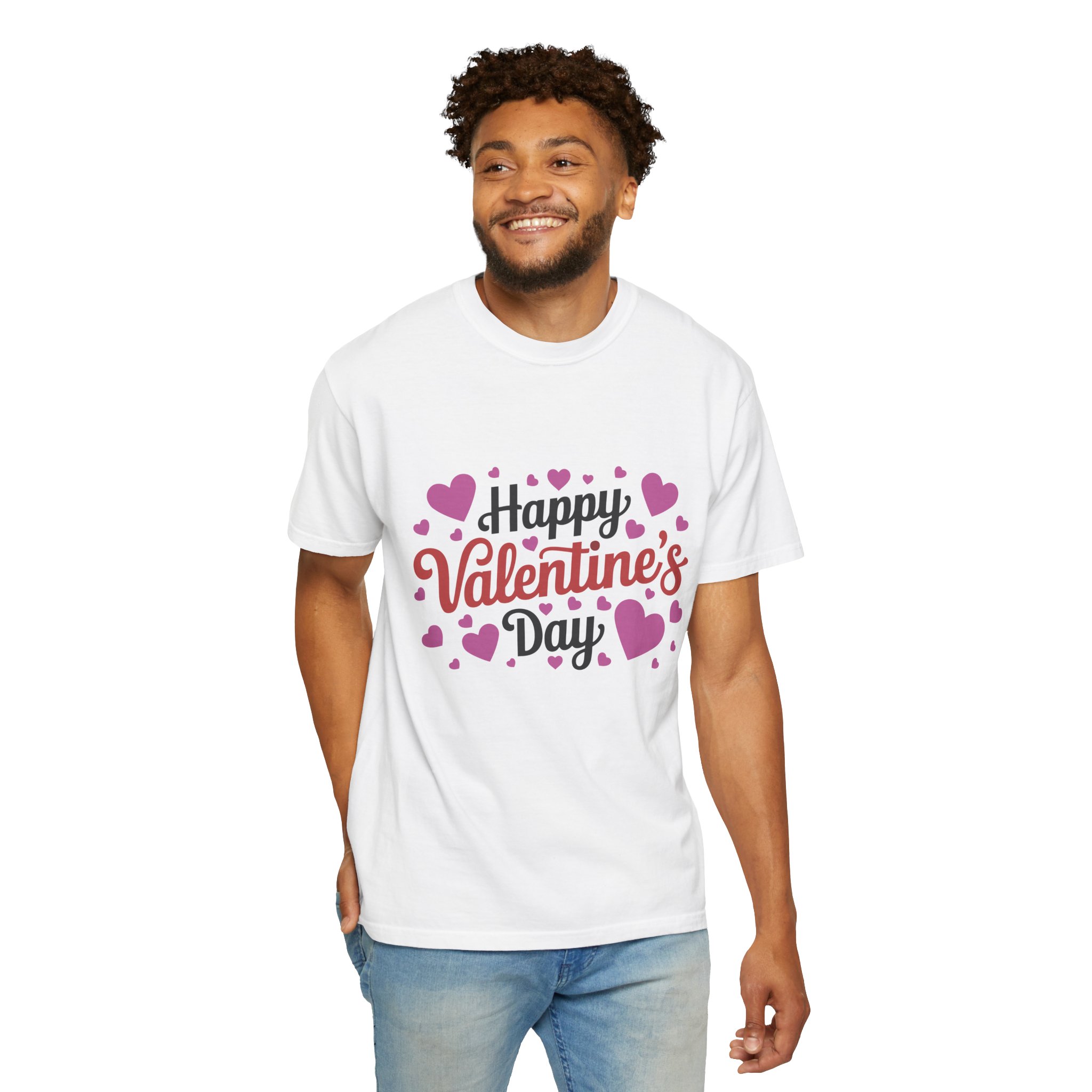 C - 8.17.Happy Valentine's Day Unisex Garment-Dyed T-shirt, Cute Valentine's Gift, Casual Love Tee, Couple's Matching Shirt. - Image 23
