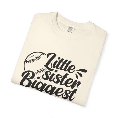 Cheerful Fan T-Shirt for Little Sisters, Baseball Enthusiast Gift, Sports Fan Apparel, Unisex Casual Wear, Soft Cotton Tee. - Image 2