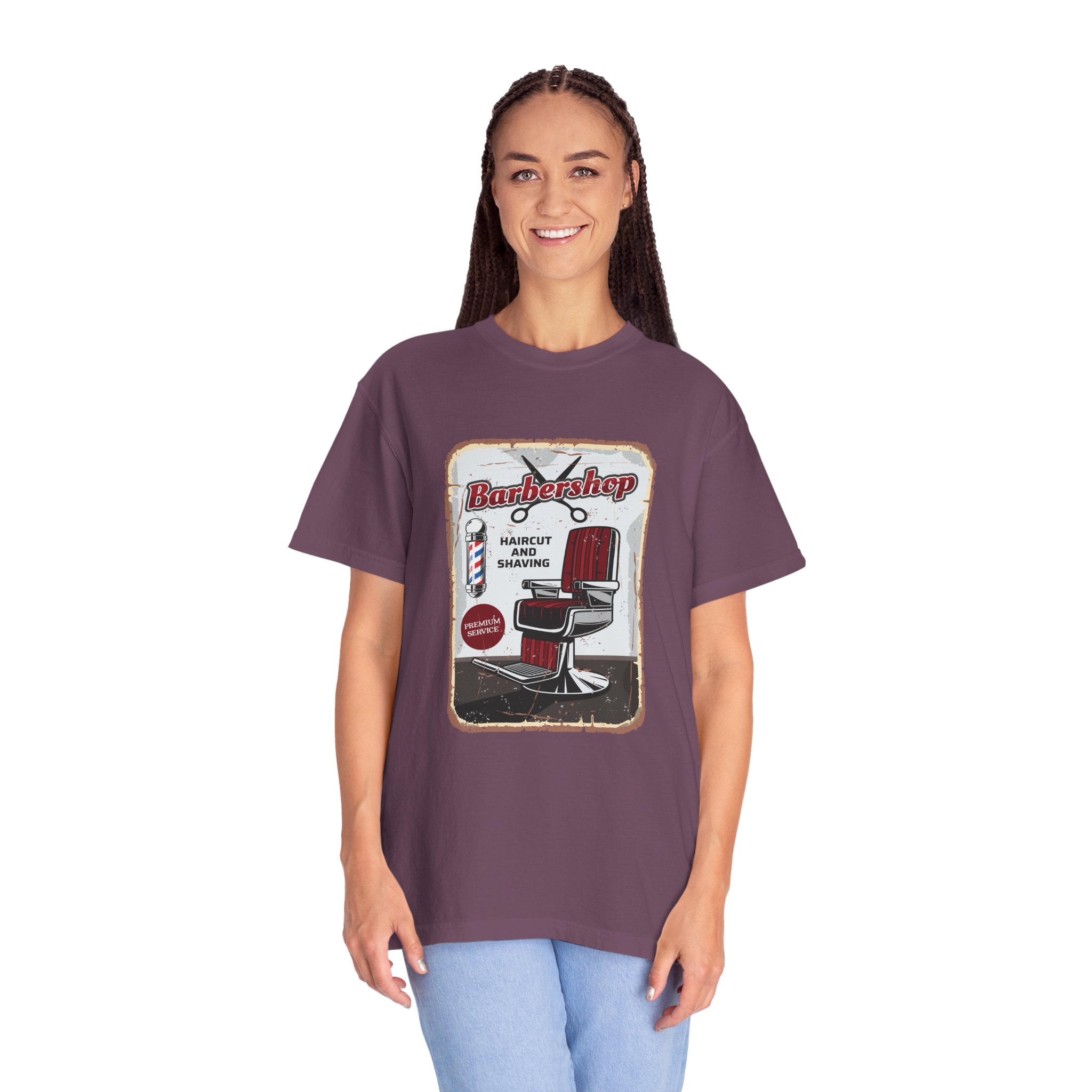 Vintage Barbershop T-Shirt, Unisex Graphic Tee, Haircut & Shaving Design, Barber Gift, Casual Wear, Retro Style, Gift for Him/Her. - Image 44