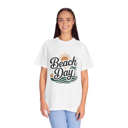 Beach Day Unisex Garment-Dyed T-Shirt, Summer Vibes Shirt, Casual Beachwear, Vacation Tee, Gift for Beach Lovers. - Image 4