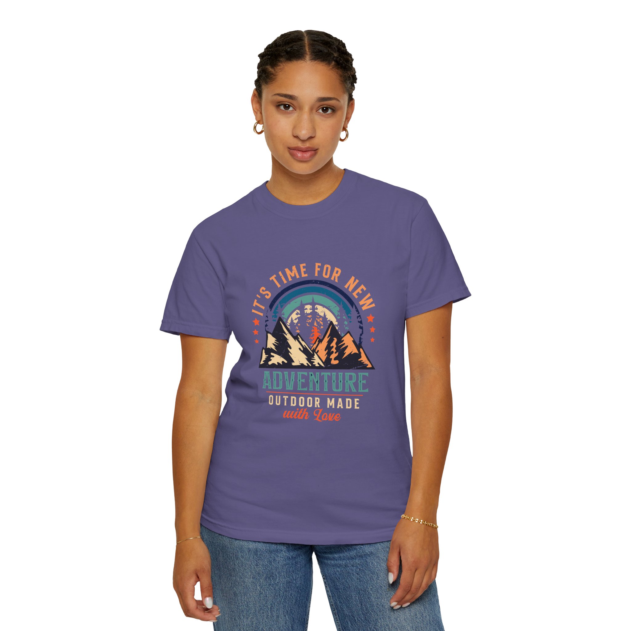 Adventure Awaits Unisex Garment-Dyed T-shirt, Perfect for Outdoor Lovers, Casual Wear, Vacation, Gifts for Adventurers. - Image 45