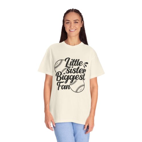 Cheerful Fan T-Shirt for Little Sisters, Baseball Enthusiast Gift, Sports Fan Apparel, Unisex Casual Wear, Soft Cotton Tee. - Image 4