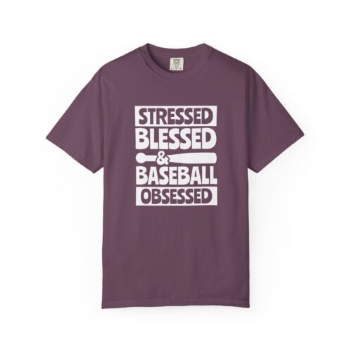 Baseball Obsession Tee, Stressed Blessed Baseball Shirt, Unisex Sportswear, Gifts for Baseball Fans, Casual Everyday Wear. - Image 9