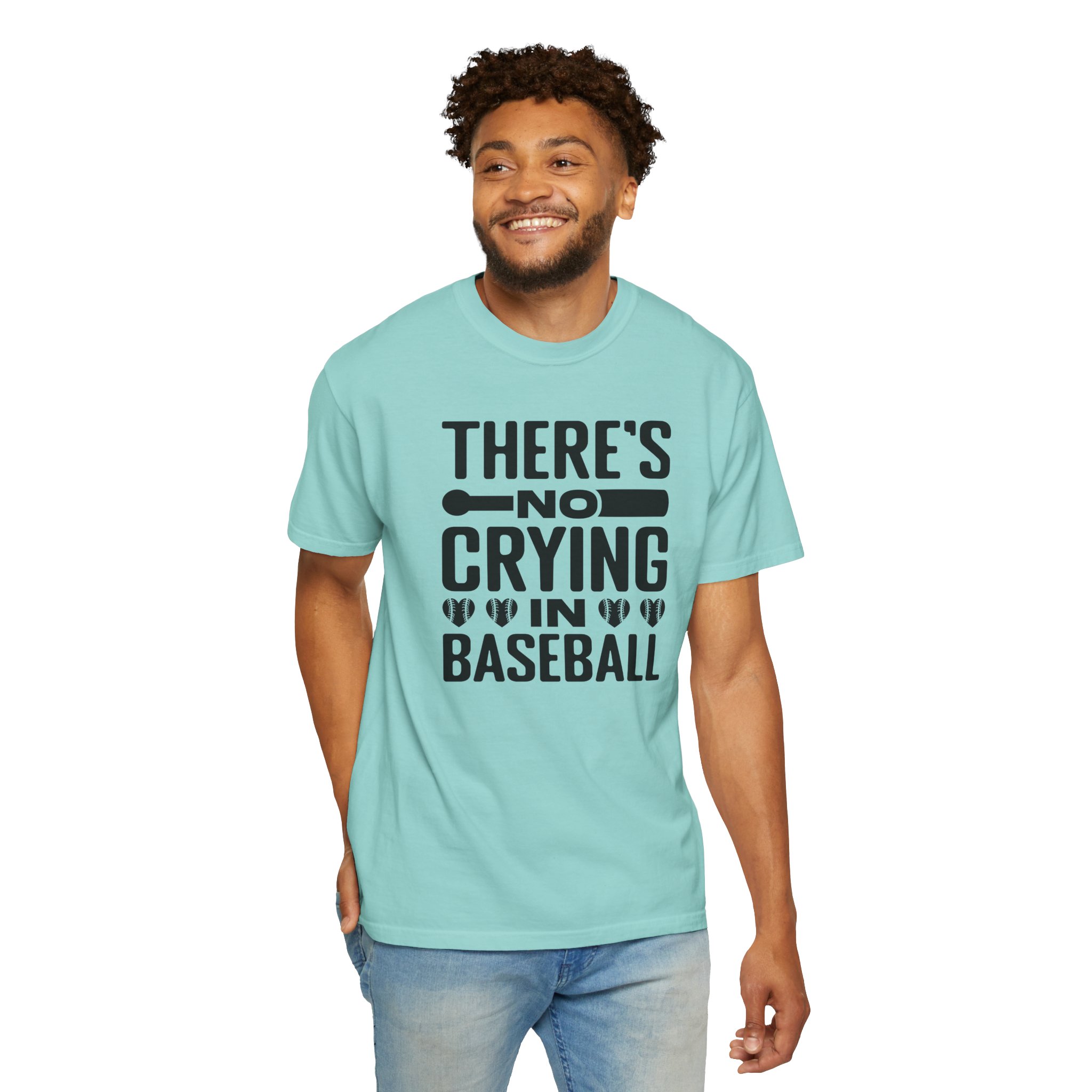 Baseball Humor T-Shirt, Unisex Garment-Dyed Tee, Gift for Sports Lovers, Funny Baseball Shirt, No Crying in Baseball. - Image 7
