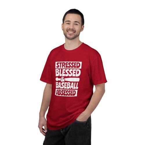 Baseball Obsession Tee, Stressed Blessed Baseball Shirt, Unisex Sportswear, Gifts for Baseball Fans, Casual Everyday Wear. - Image 19