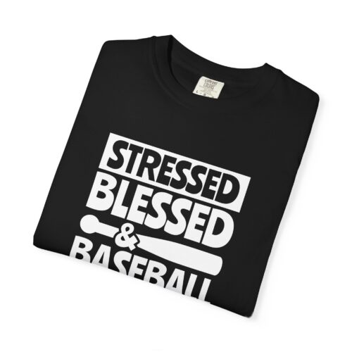 Baseball Obsession Tee, Stressed Blessed Baseball Shirt, Unisex Sportswear, Gifts for Baseball Fans, Casual Everyday Wear. - Image 2
