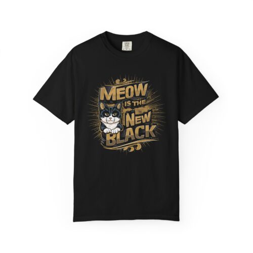 Meow Is The New Black Cat T-Shirt for cat lover. - Image 1