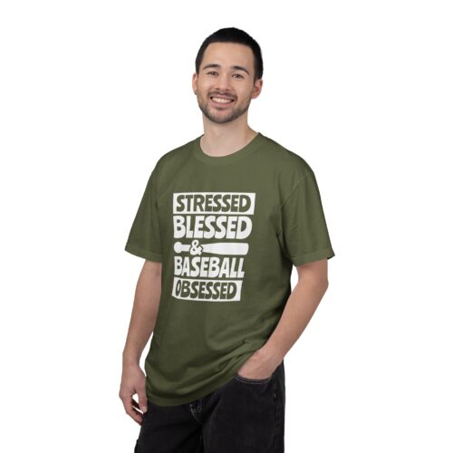 Baseball Obsession Tee, Stressed Blessed Baseball Shirt, Unisex Sportswear, Gifts for Baseball Fans, Casual Everyday Wear. - Image 35