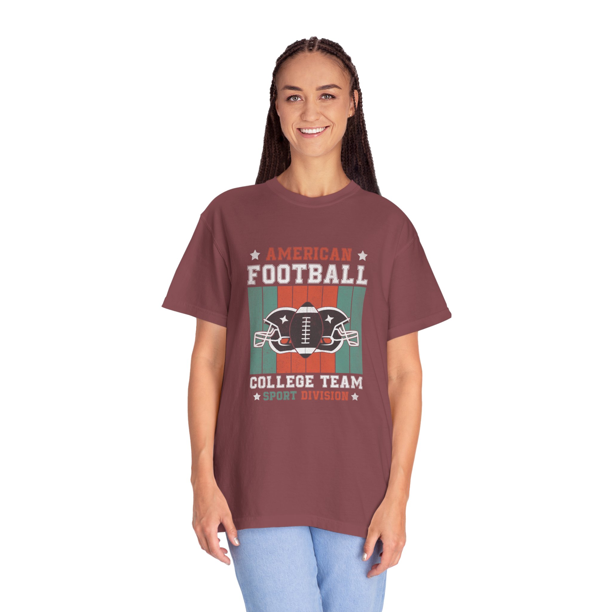 American Football College Team Unisex Garment-Dyed T-Shirt, Sports Fan Tee, Game Day Shirt, Gift for Football Lovers. - Image 52