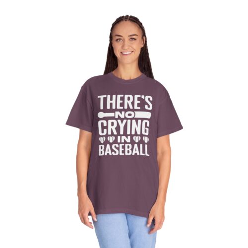 Baseball Humor T-Shirt, Unisex Garment-Dyed Tee, Funny Sports Shirt, Gift for Baseball Fans, No Crying in Baseball Tee. - Image 12