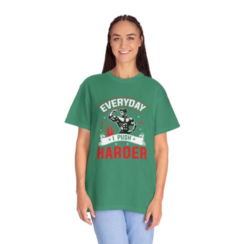 Muscle Motivation T-Shirt: Everyday I Push Harder, Fitness Apparel, Gym Top, Workout Shirt, Gift for Him/Her. - Image 4