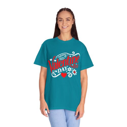 Valentine's Day T‑Shirt - "Happy Valentine Day" Retro Floral Design. - Image 20