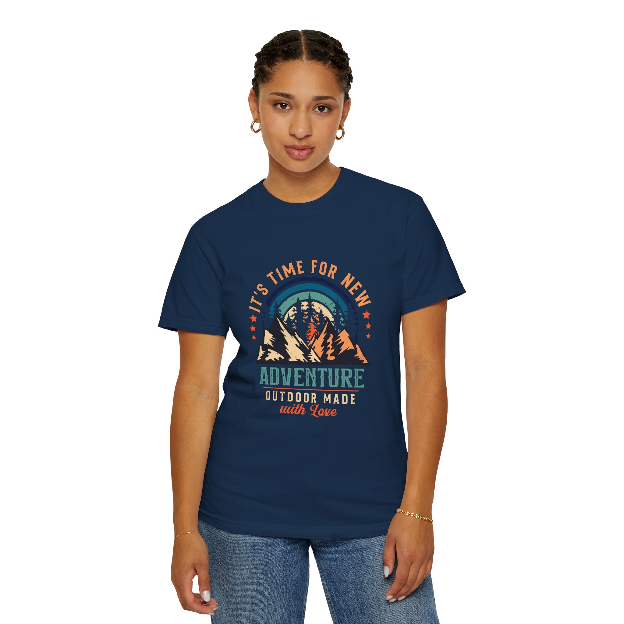 Adventure Awaits Unisex Garment-Dyed T-shirt, Perfect for Outdoor Lovers, Casual Wear, Vacation, Gifts for Adventurers. - Image 37