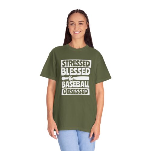Baseball Obsession Tee, Stressed Blessed Baseball Shirt, Unisex Sportswear, Gifts for Baseball Fans, Casual Everyday Wear. - Image 36