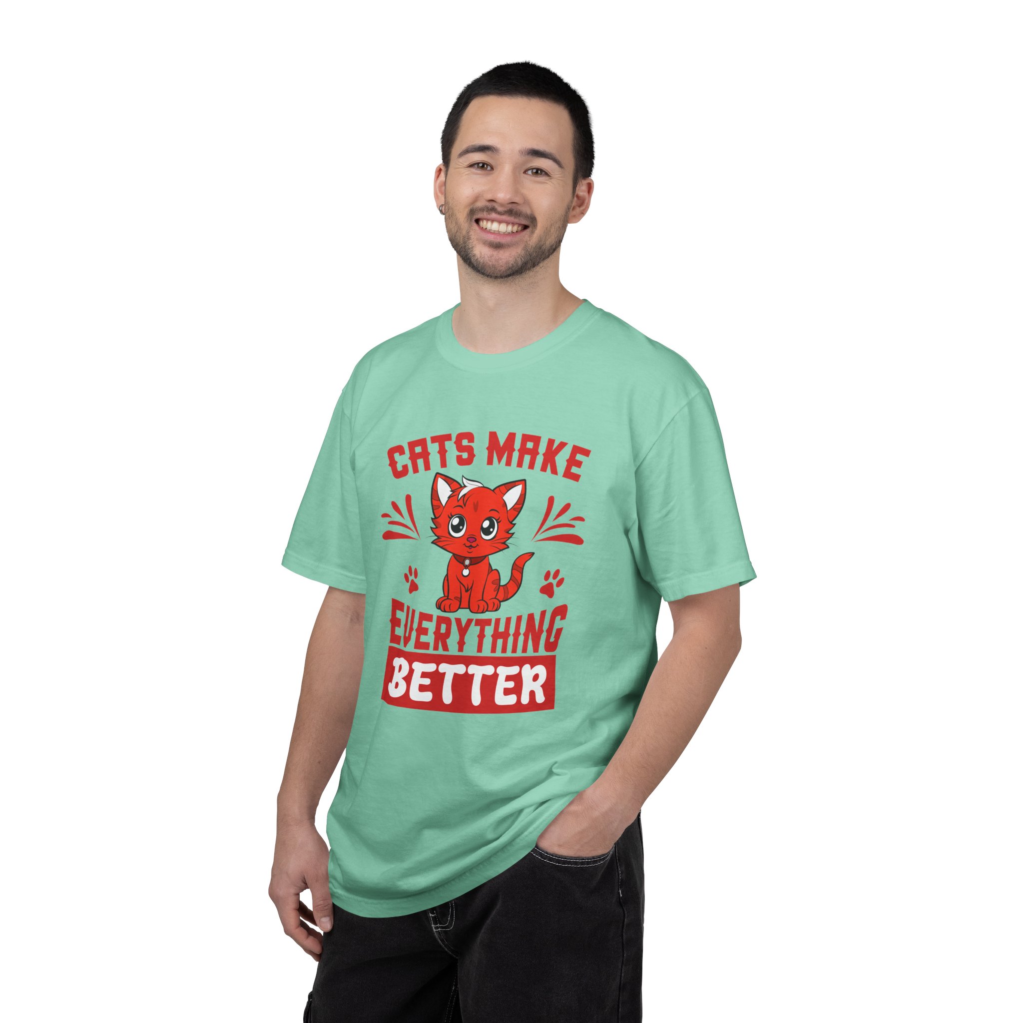 cn - 5.14 - Cats Make Everything Better T-Shirt — Cute Red Kitten Graphic Tee for Cat Lovers, - Image 27
