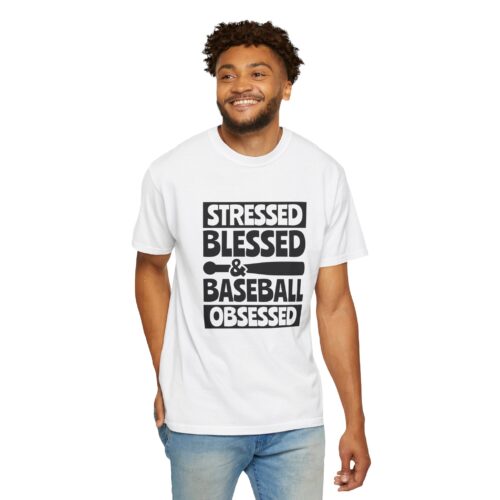 Stressed Blessed Baseball T-shirt - Perfect for Softball Season, Gift for Coaches, Athletes, Sport Fans, Unisex Tee. - Image 7