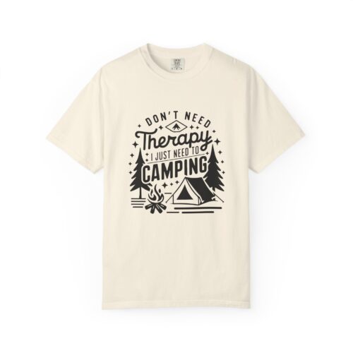 Camping Therapy T-Shirt | Unisex Garment-Dyed Tee for Outdoor Lovers, Perfect Gift for Campers, Nature Lovers, and Adventure Seekers. - Image 1