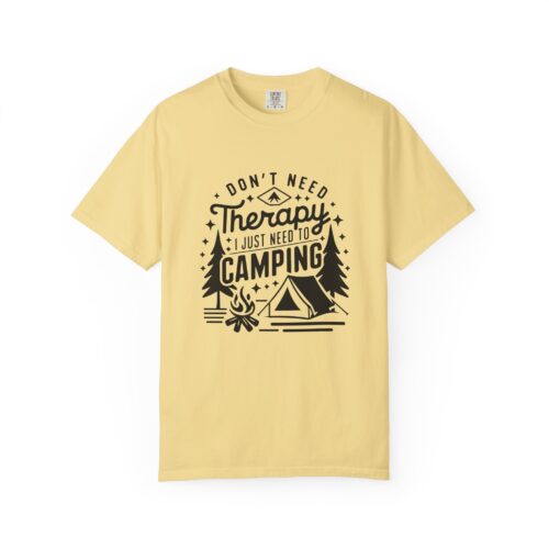 Camping Therapy T-Shirt | Unisex Garment-Dyed Tee for Outdoor Lovers, Perfect Gift for Campers, Nature Lovers, and Adventure Seekers. - Image 9