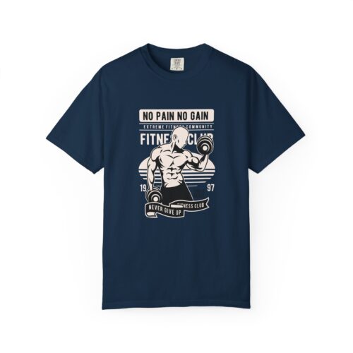 Fitness Motivation T-Shirt, Workout Tee, Gym Gear, Gift for Lifters, Unisex Casual Top, No Pain No Gain Design. - Image 1