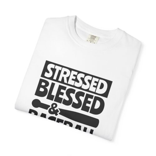 Stressed Blessed Baseball T-shirt - Perfect for Softball Season, Gift for Coaches, Athletes, Sport Fans, Unisex Tee. - Image 2