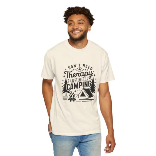 Camping Therapy T-Shirt | Unisex Garment-Dyed Tee for Outdoor Lovers, Perfect Gift for Campers, Nature Lovers, and Adventure Seekers. - Image 7
