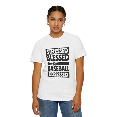 Stressed Blessed Baseball T-shirt - Perfect for Softball Season, Gift for Coaches, Athletes, Sport Fans, Unisex Tee. - Image 5