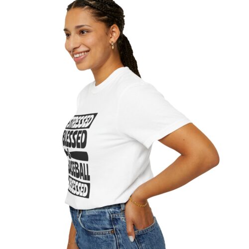 Stressed Blessed Baseball T-shirt - Perfect for Softball Season, Gift for Coaches, Athletes, Sport Fans, Unisex Tee. - Image 6
