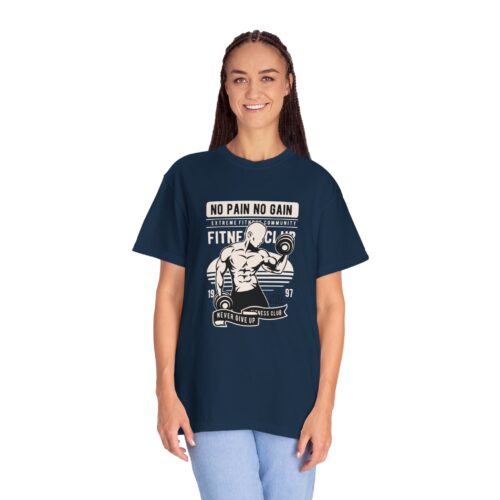 Fitness Motivation T-Shirt, Workout Tee, Gym Gear, Gift for Lifters, Unisex Casual Top, No Pain No Gain Design. - Image 4