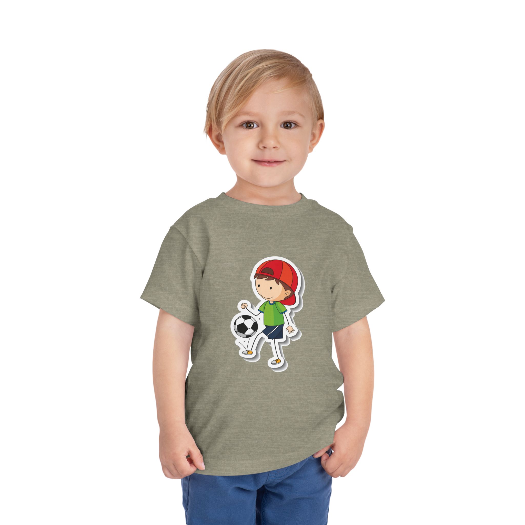 Cute Boy Kicking Soccer Ball Toddler T-Shirt – Fun Sports Graphic Tee for Kids, Boys & Girls. - Image 10