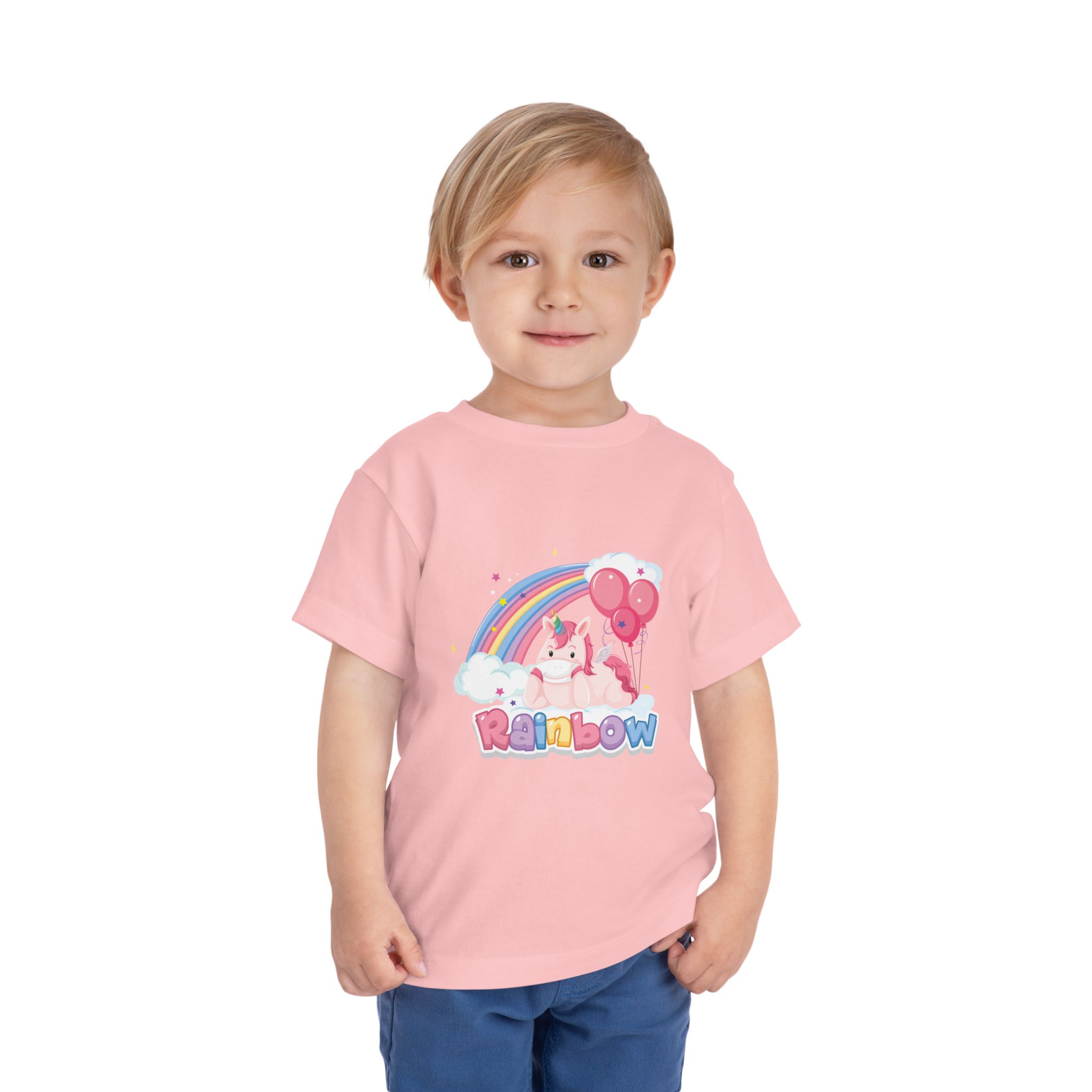 Cute Pink Bunny Rainbow Toddler T-Shirt – Adorable Rainbow Graphic Tee for Kids, Boys & Girls. - Image 22