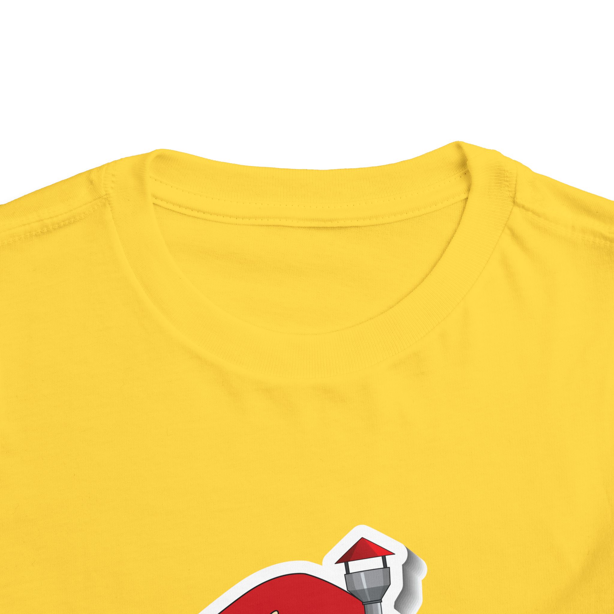 Cute Red Toadstool Cottage Toddler T-Shirt – Adorable Mushroom House Graphic Tee for Kids, Boys & Girls. - Image 3