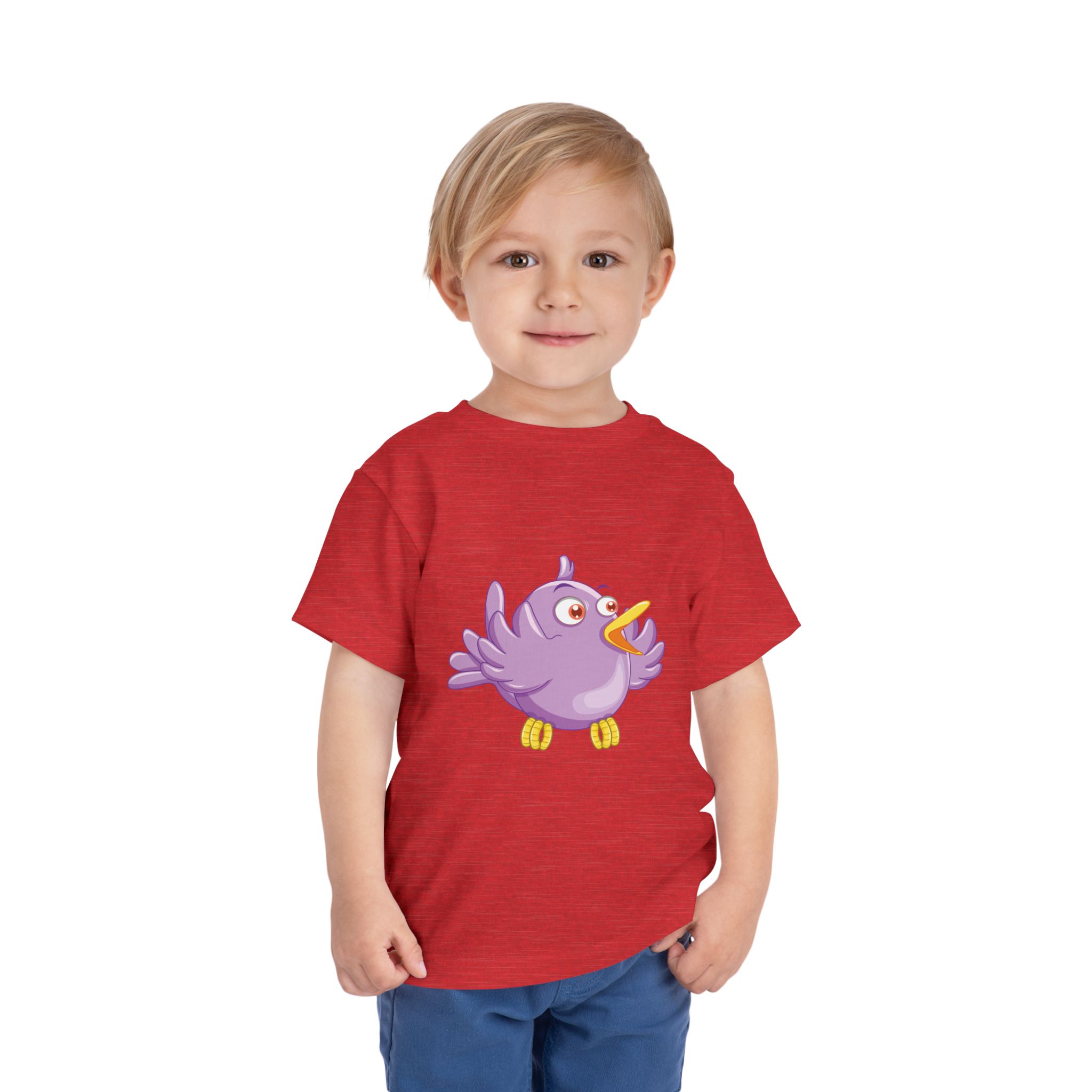 Cute Purple Cartoon Bird Toddler T-Shirt – Adorable Animal Graphic Tee for Kids, Boys & Girls. - Image 26