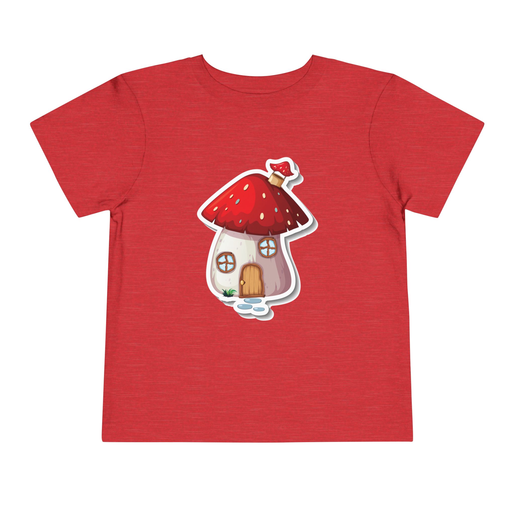 Cute Red Mushroom House Toddler T-Shirt – Adorable Cottage Graphic Tee for Kids, Boys & Girls. - Image 25