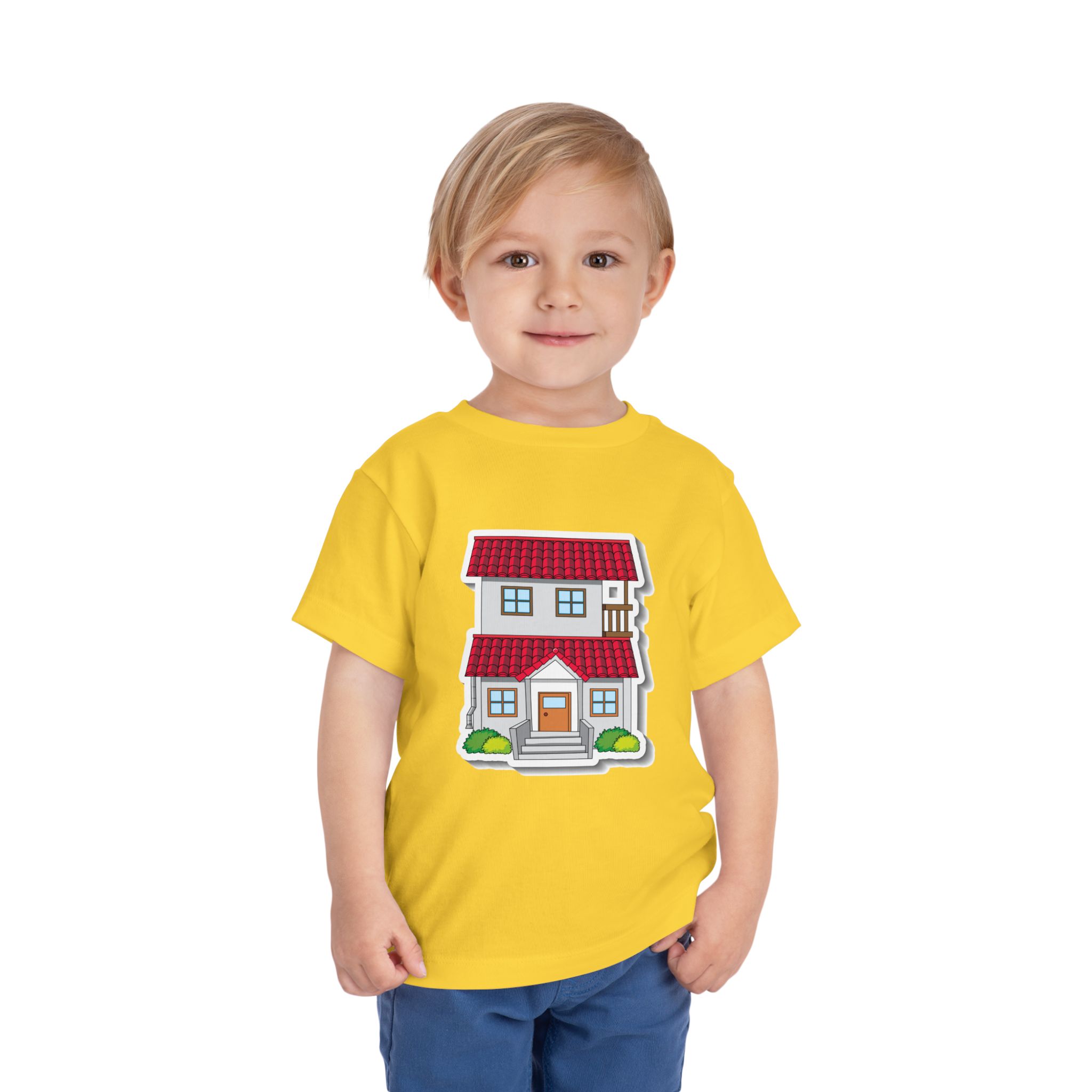 Cute Red Roof House Toddler T-Shirt – Adorable Home Illustration Graphic Tee for Kids, Boys & Girls. - Image 10