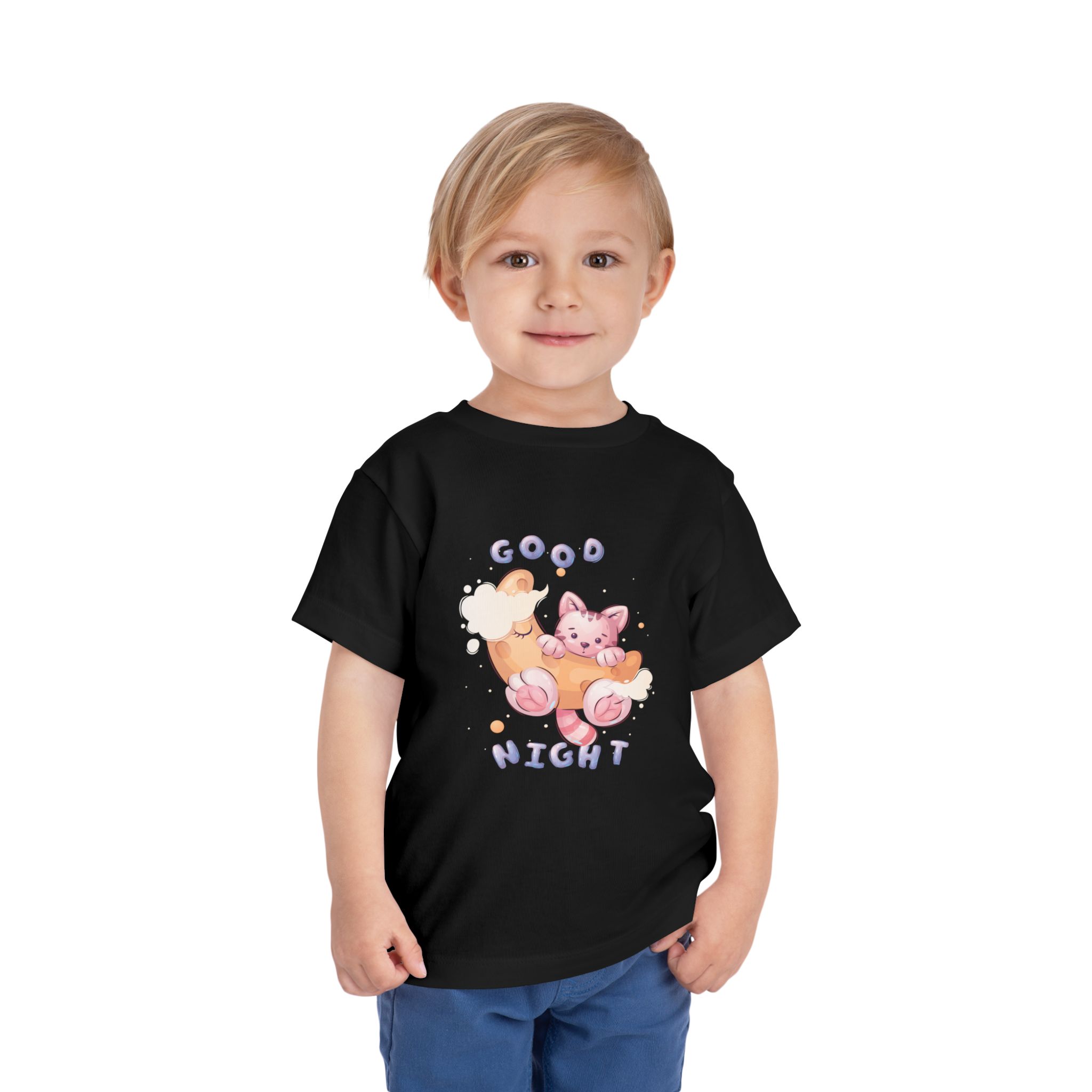 Good Night Sleeping Kitten Toddler T-Shirt – Cute Cat Graphic Tee for Kids & Toddlers. - Image 6