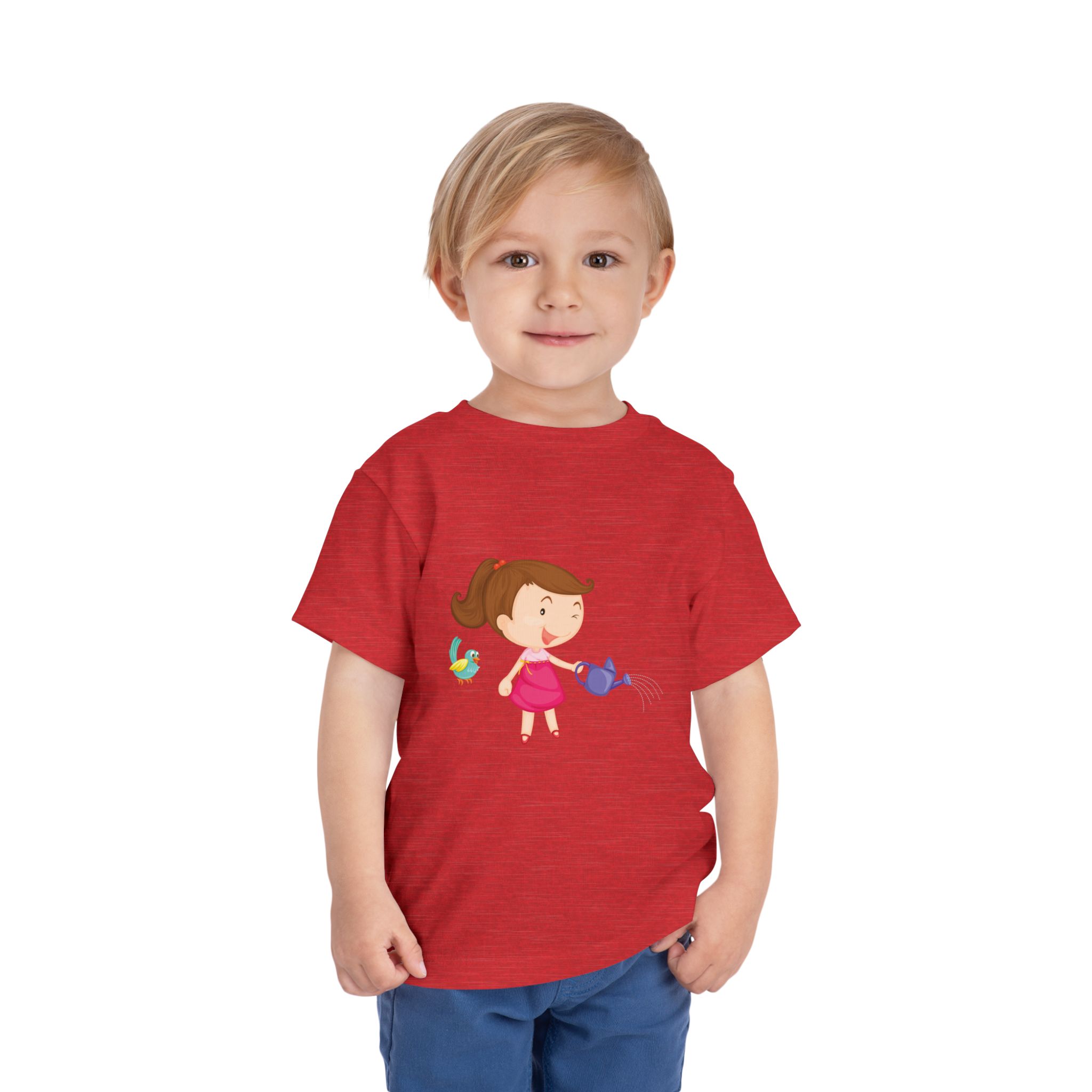 Cute Girl Watering Birds Toddler T-Shirt – Adorable Nature Garden Graphic Tee for Kids, Boys & Girls. - Image 22