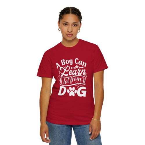 A Boy Can Learn a Lot From a Dog T-Shirt – Funny Dog Lover Tee for Boys & Dog Owners. - Image 53