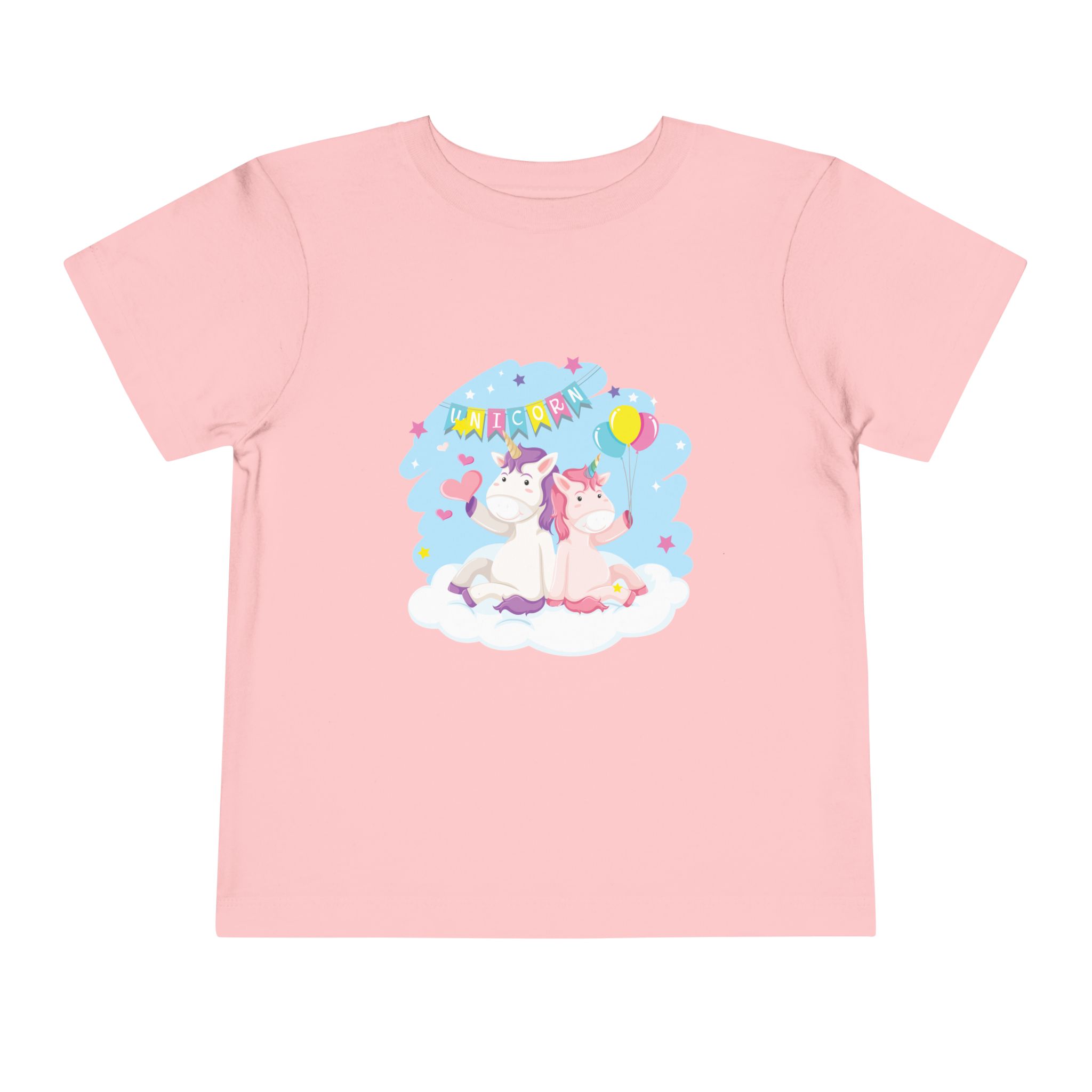 Cute Unicorn Friends on Cloud Toddler T-Shirt – Adorable Birthday Graphic Tee for Kids, Boys & Girls. - Image 17