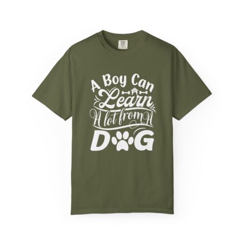 A Boy Can Learn a Lot From a Dog T-Shirt – Funny Dog Lover Tee for Boys & Dog Owners. - Image 9