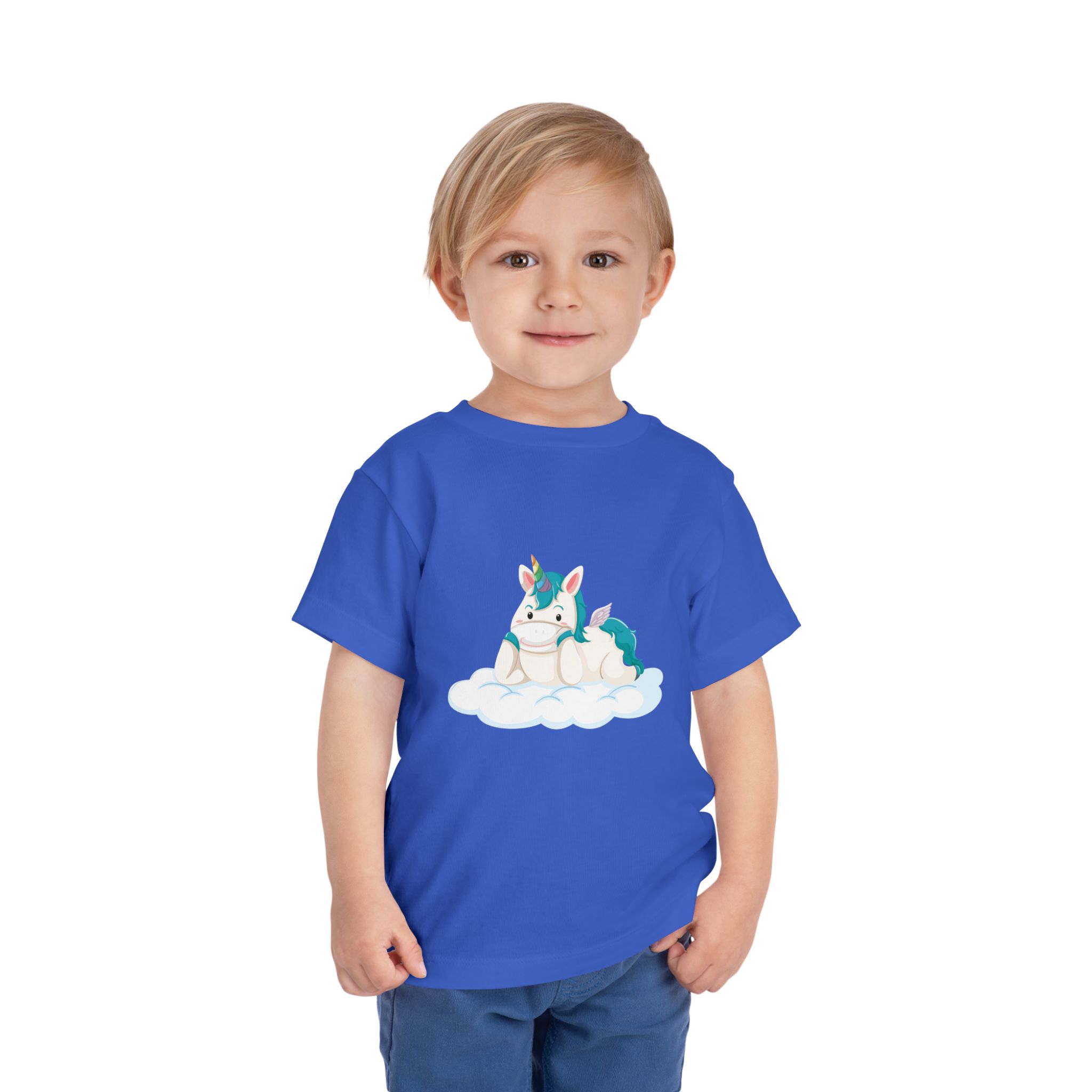 Cute Blue Unicorn on Cloud Toddler T-Shirt – Adorable Fantasy Graphic Tee for Kids, Boys & Girls. - Image 26
