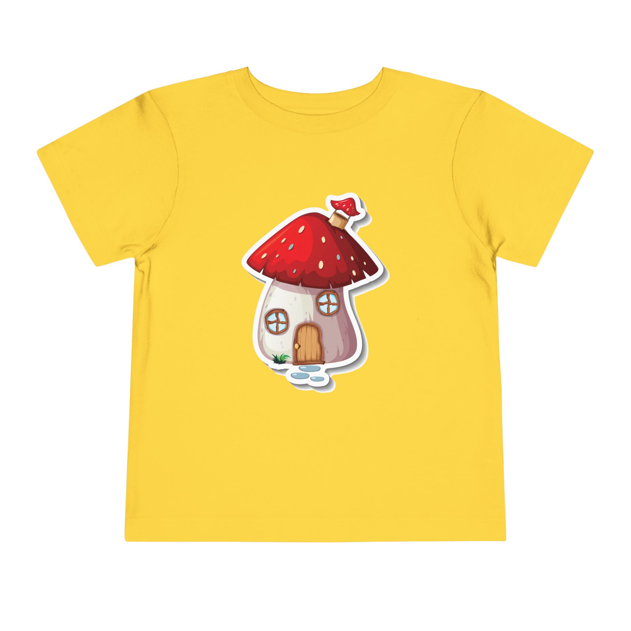 Cute Red Mushroom House Toddler T-Shirt – Adorable Cottage Graphic Tee for Kids, Boys & Girls. - Image 9