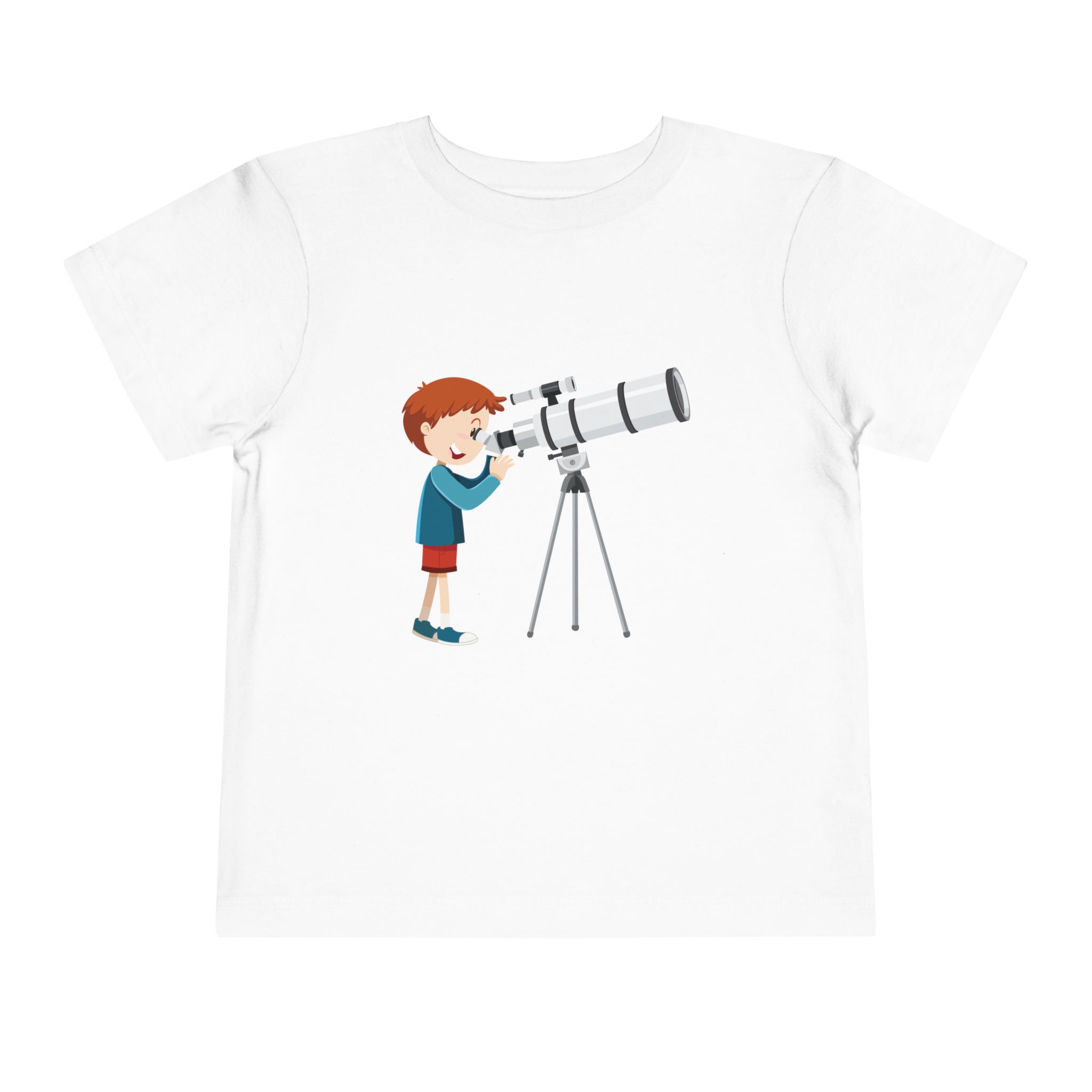Little Astronomer Telescope Toddler T-Shirt – Cute Space Science Graphic Tee for Kids, Boys & Girls. - Image 5